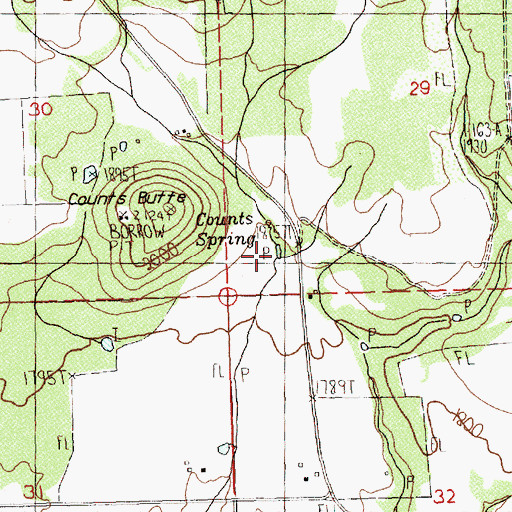 Topographic Map of Counts Spring, WA