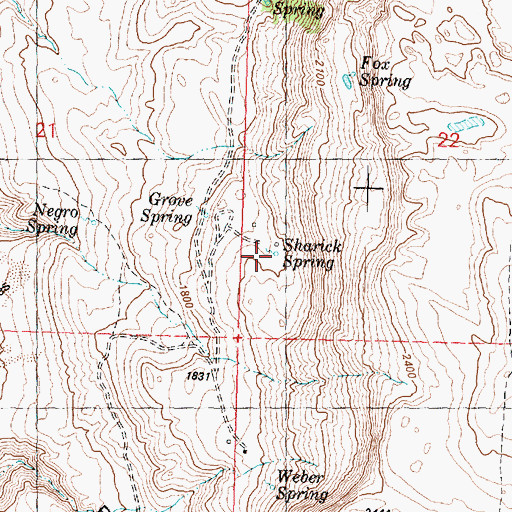 Topographic Map of Sharick Spring, WA