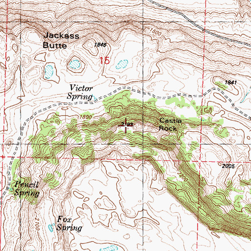 Topographic Map of Castle Rock, WA