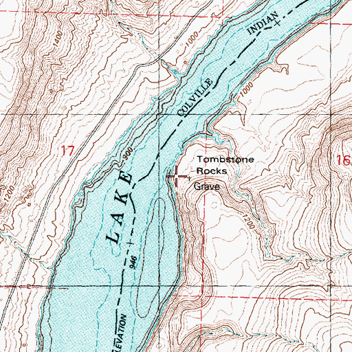Topographic Map of Tombstone Rocks, WA