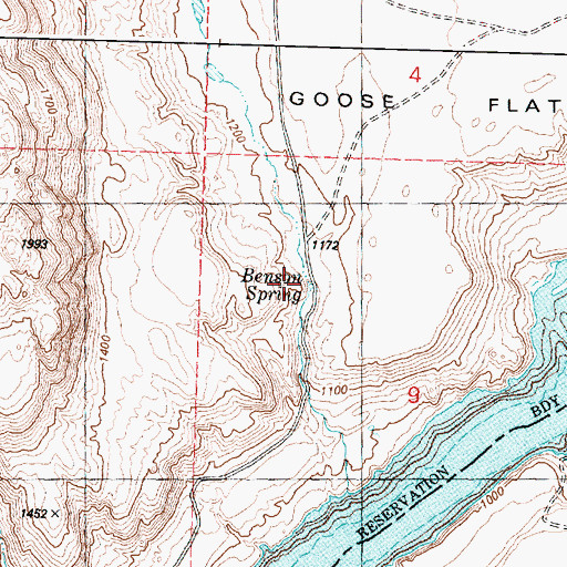 Topographic Map of Benson Spring, WA