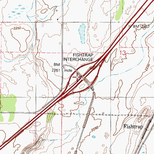 Topographic Map of Fishtrap Interchange, WA