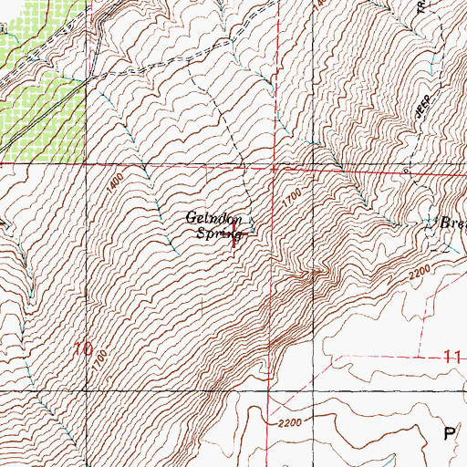 Topographic Map of Gelndon Spring, WA