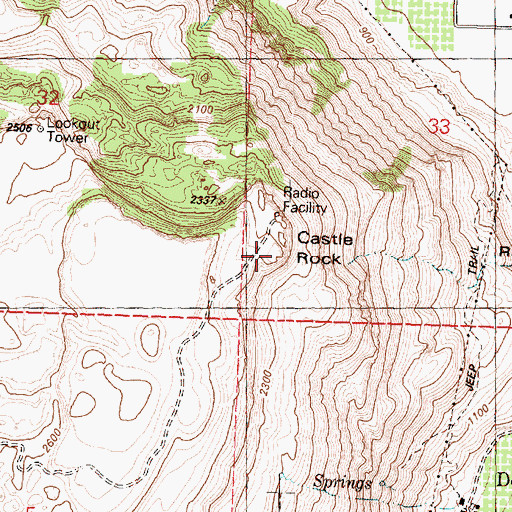 Topographic Map of Castle Rock, WA