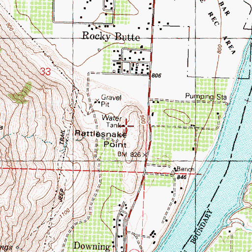 Topographic Map of Rattlesnake Point, WA