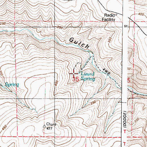 Topographic Map of Lizard Spring, WA