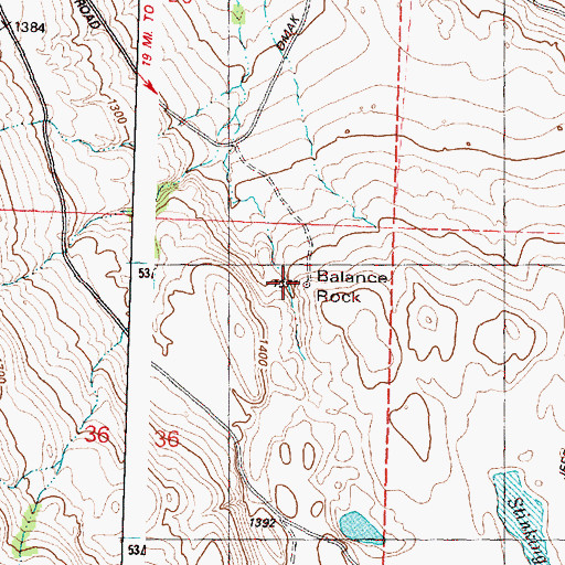 Topographic Map of Balance Rock, WA
