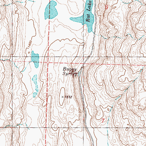 Topographic Map of Buggy Spring, WA