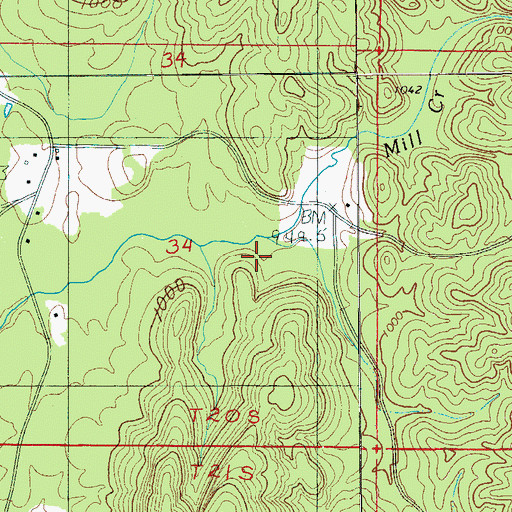 Topographic Map of Harral Mine, AL