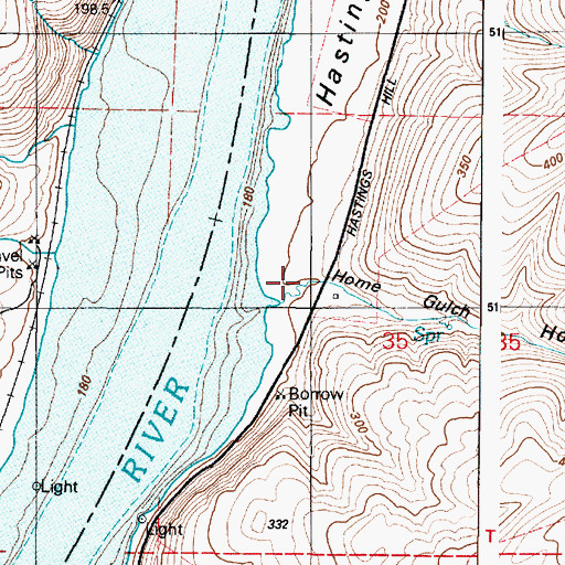Topographic Map of Home Gulch, WA