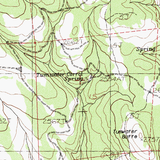 Topographic Map of Tumwater Corral Spring, WA