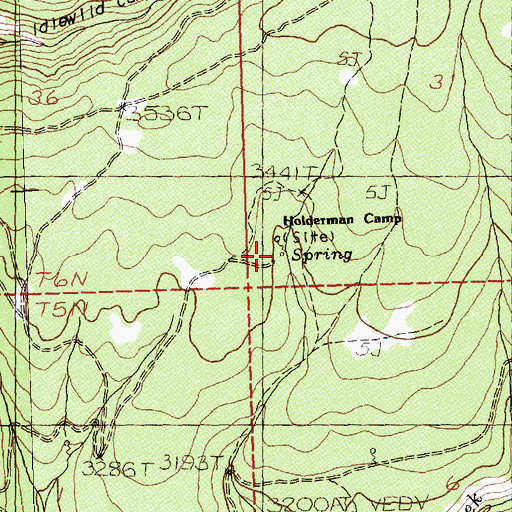 Topographic Map of Holderman Camp, WA