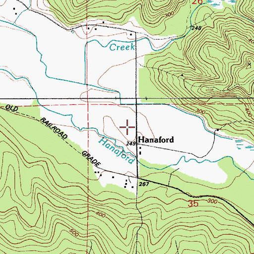Topographic Map of Hanaford, WA