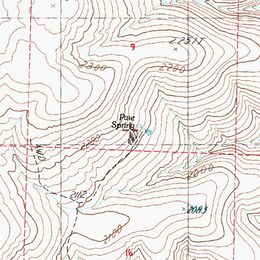Topographic Map of Pate Spring, WA