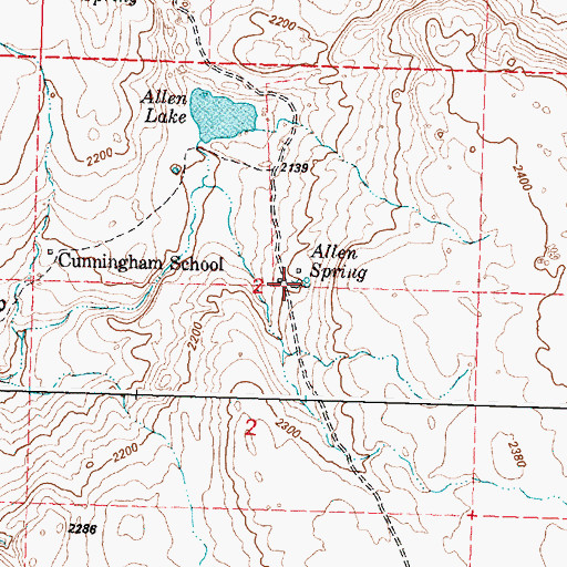 Topographic Map of Allen Spring, WA