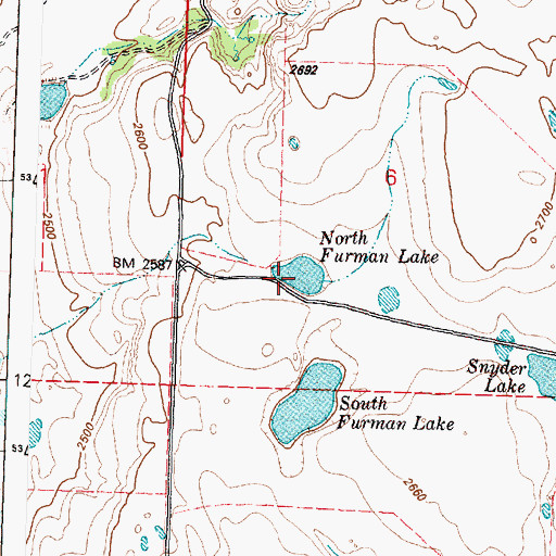 Topographic Map of North Furman Lake, WA