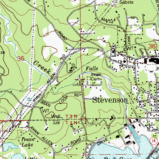Topographic Map of Iman Cemetery, WA