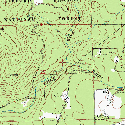 Topographic Map of Berge Creek, WA