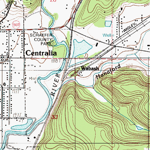 Topographic Map of Wabash, WA