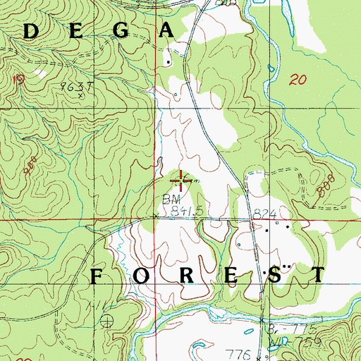 Topographic Map of Rozelle and Chandler Cemetery, AL