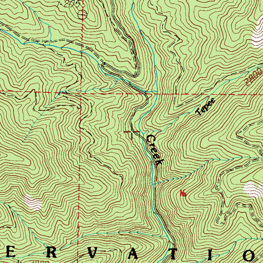 Topographic Map of Tepee Creek, WA