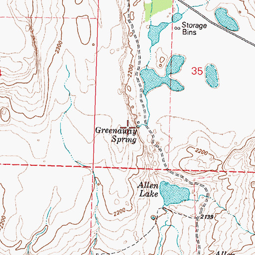 Topographic Map of Greenaway Spring, WA