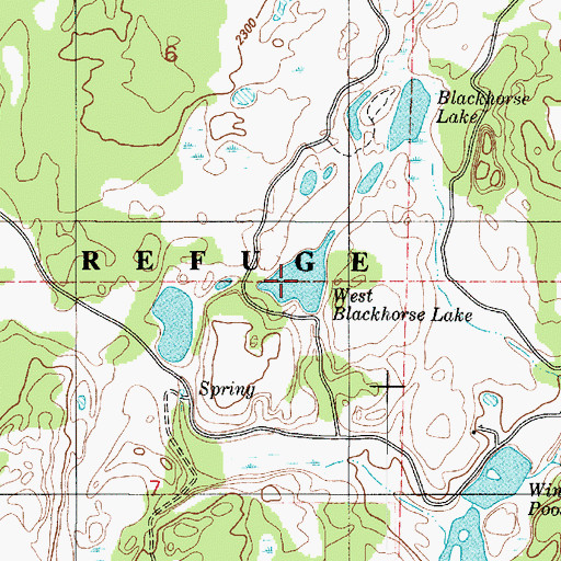 Topographic Map of West Blackhorse Lake, WA