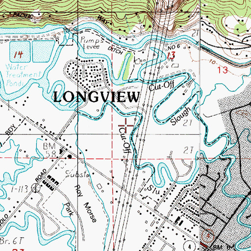 Topographic Map of Cut-Off Slough, WA
