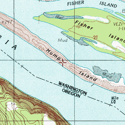 Topographic Map of Hump Island, WA