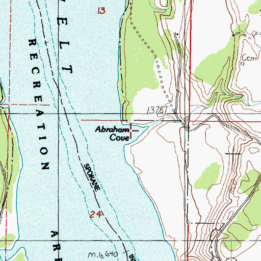 Topographic Map of Abraham Cove, WA