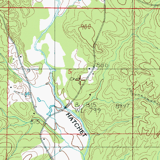 Topographic Map of Campbell Cemetery, AL