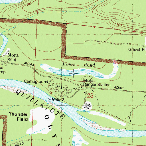 Topographic Map of James Pond, WA