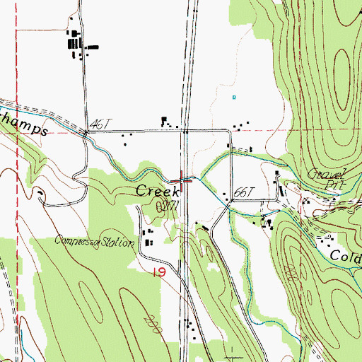 Topographic Map of Cold Spring Creek, WA