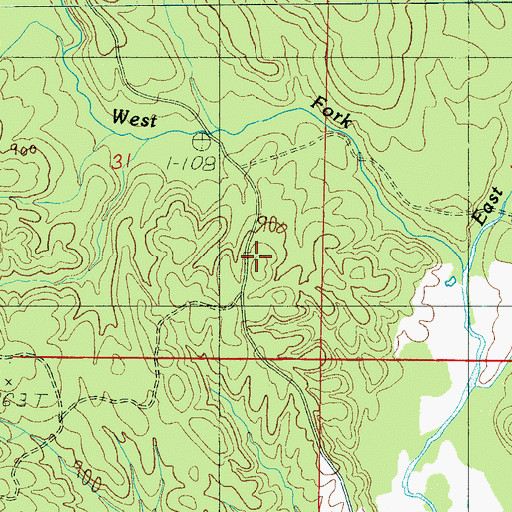 Topographic Map of Russell Cemetery, AL