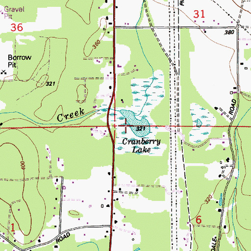 Topographic Map of Cranberry Lake, WA