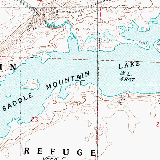 Topographic Map of Saddle Mountain Lake, WA