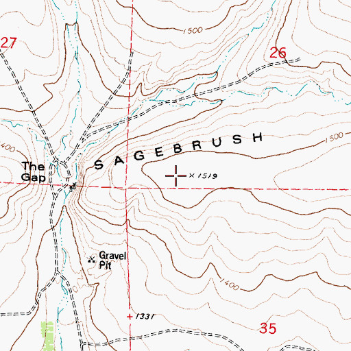 Topographic Map of Sagebrush Ridge, WA