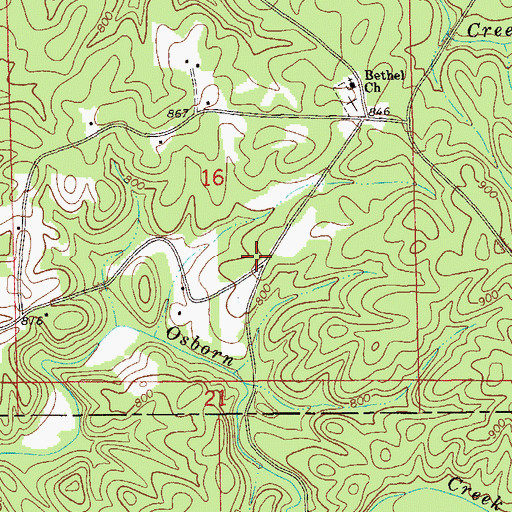 Topographic Map of Blairs Store (historical), AL