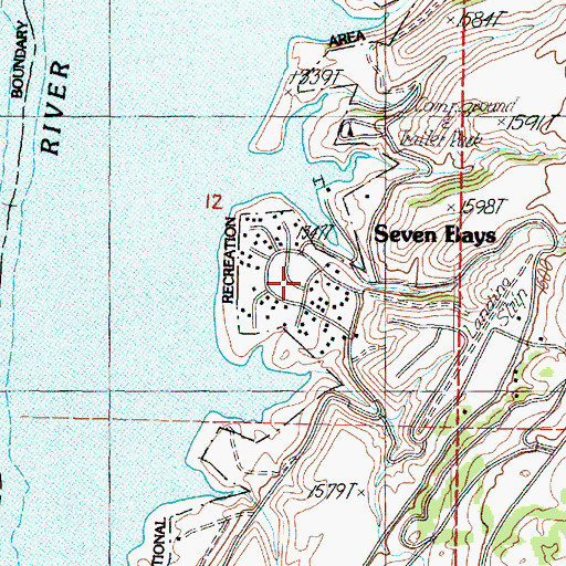 Topographic Map of Seven Bays, WA