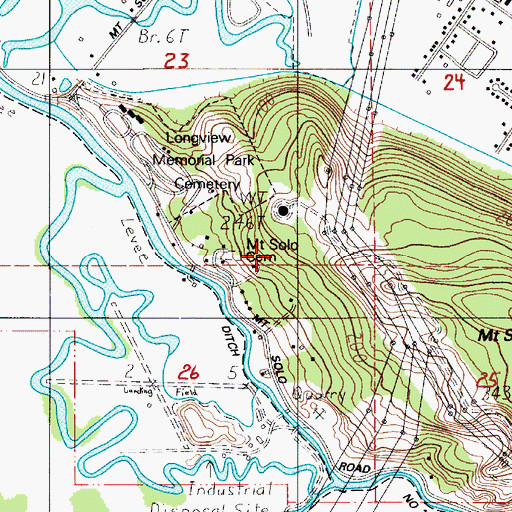 Topographic Map of Mount Solo Cemetery, WA