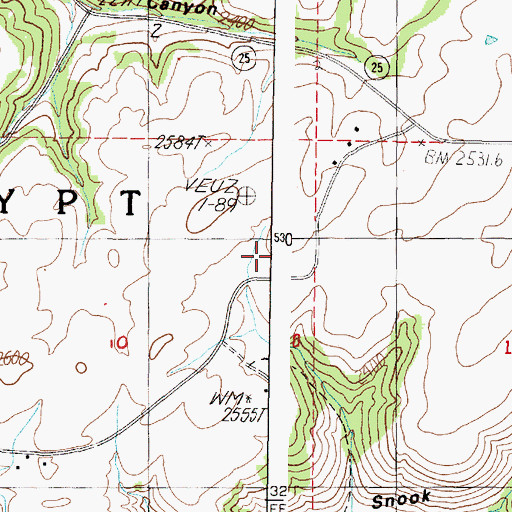 Topographic Map of Egypt, WA