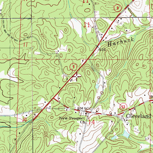 Topographic Map of Victory Church, AL