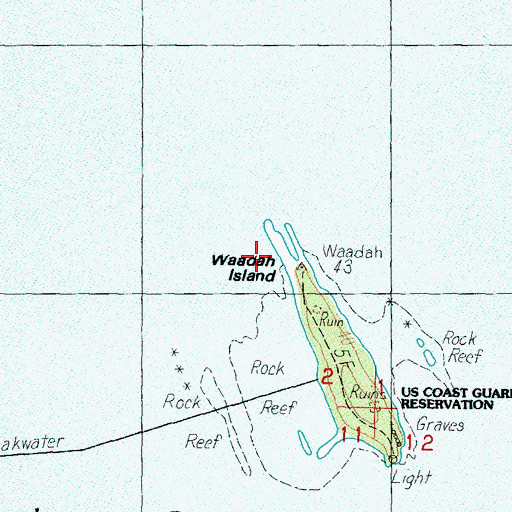 Topographic Map of Waadah Point, WA