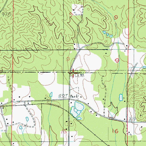 Topographic Map of Darby Cemetery, AL