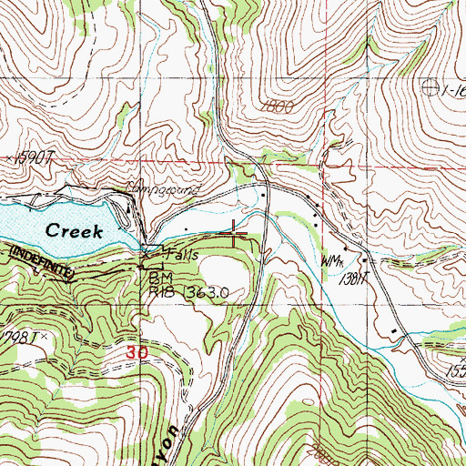 Topographic Map of Bean Canyon, WA