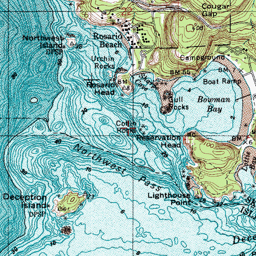 Topographic Map of Coffin Rocks, WA