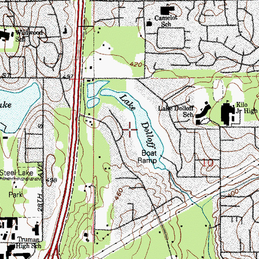 Topographic Map of Lake Dolloff, WA