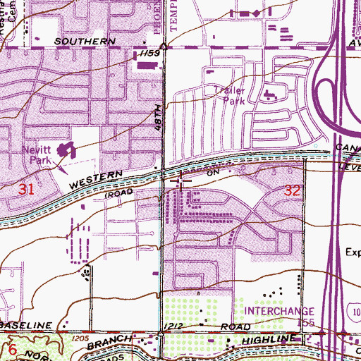 Topographic Map of Svob Park, AZ