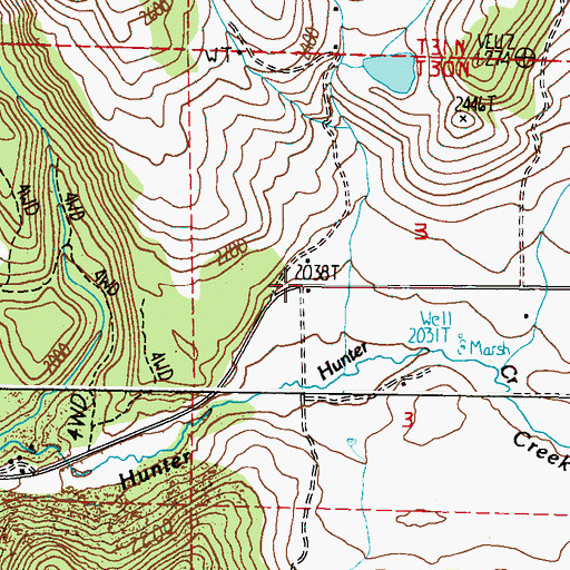 Topographic Map of Greenwood Grange, WA