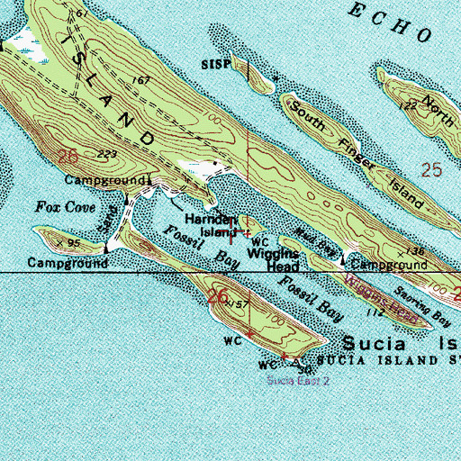 Topographic Map of Harnden Island, WA